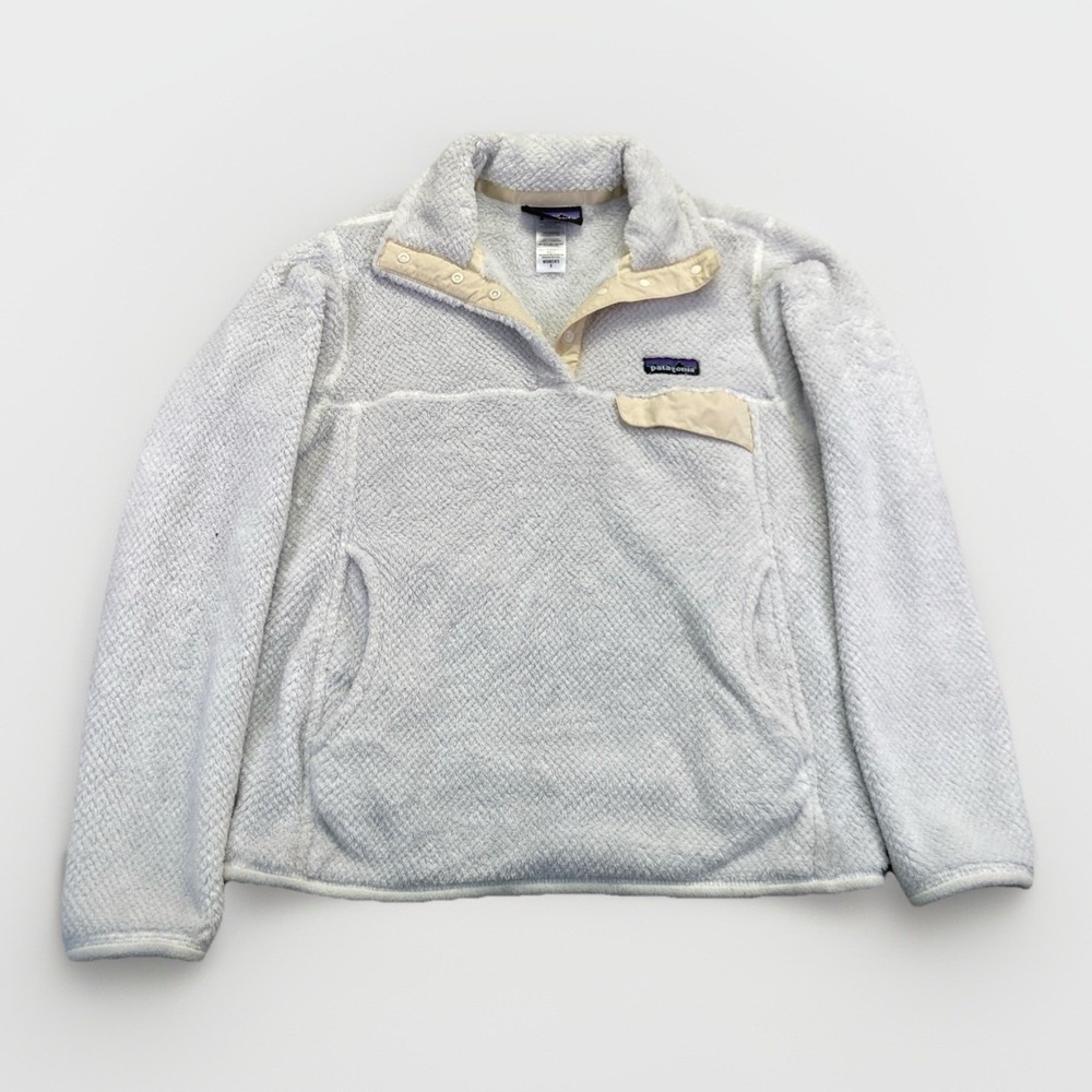 Patagonia Re-Tool Snap-T Women's S Pullover White Jacket Sweater 25442 Synchilla